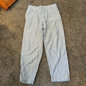 Women’s High Rise Striped Linen Pants